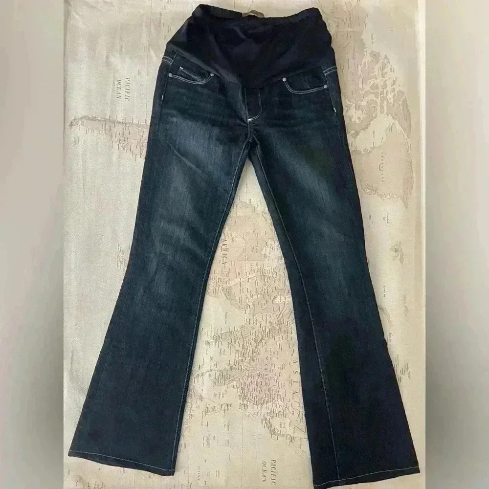 Paige Maternity 27 Dark Wash Boot Cut Shipped via USPS - Picture 3 of 8